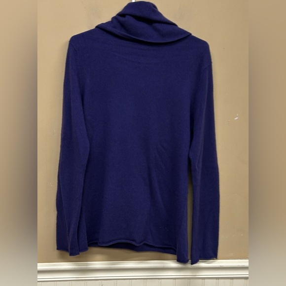 Evelyn Grace Purple Cowl Neck Cashmere Sweater Long Sleeve Size M - Picture 2 of 5